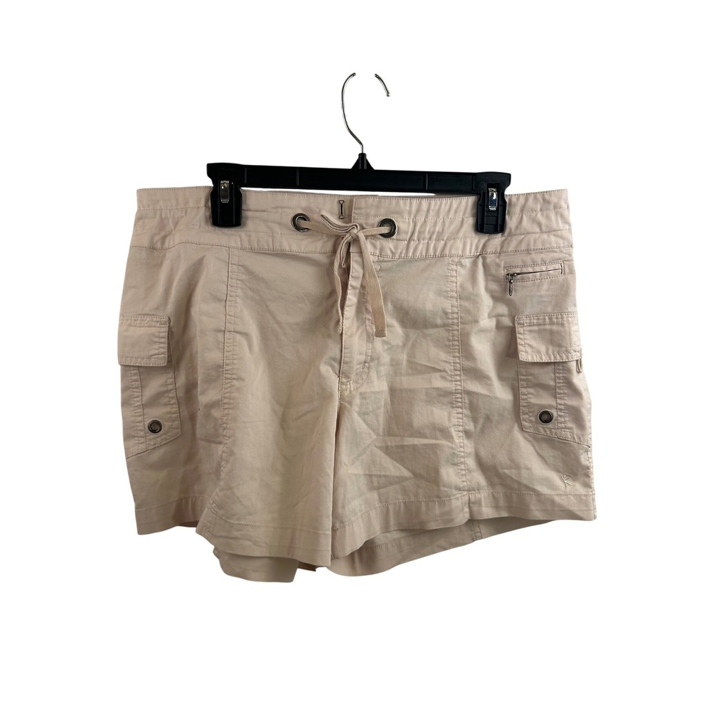 Danskin Now Cargo Shorts Size L 12/14 Beige Sandy Beach Utility Womens DN7234425